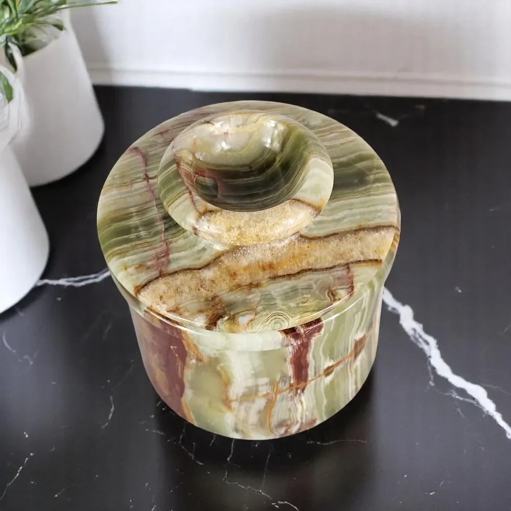 Onyx Green Butter Bell, handmade French Style Marble Butter Crock, Butter keeper